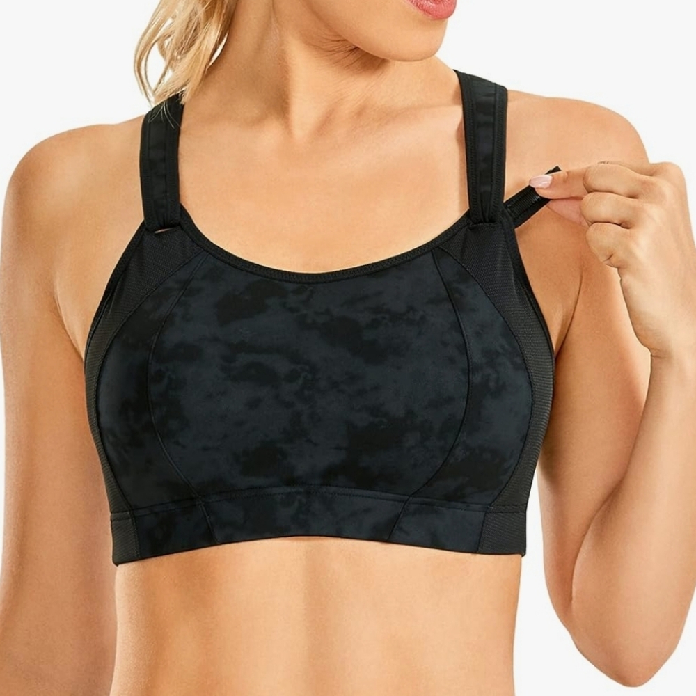 Syrokan Wireless Racerback Tie Dye Smoke Ink Sports Bra 40H